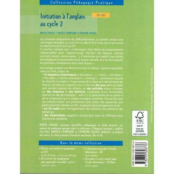 Initiation A L Anglais Au Cycle 2 Cp Ce1 Cd Audio Enfantilingue