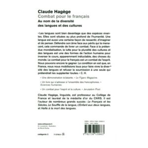 Combat pour le français - Claude Hagège - verso