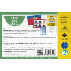 Pack your bag - Jeu anglais verso