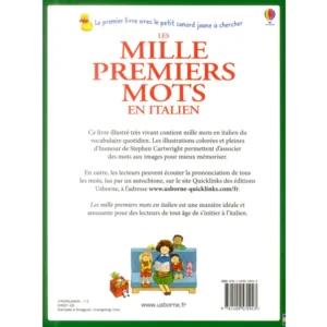 Les mille premiers mots en italien - 4ème de couverture