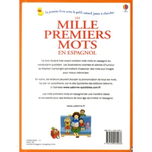 Les mille premiers mots en espagnol - 4ème de couverture