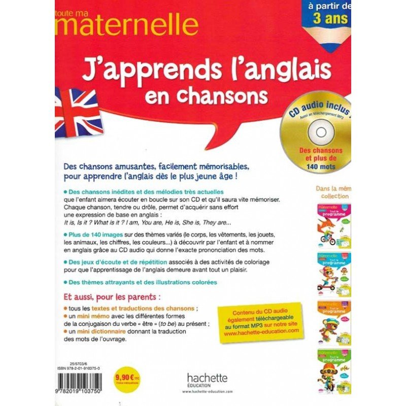 Toute Ma Maternelle Japprends Langlais En Chansons - 