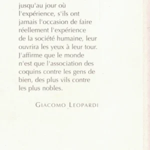 Pensées - Giacomo Leopardi - verso