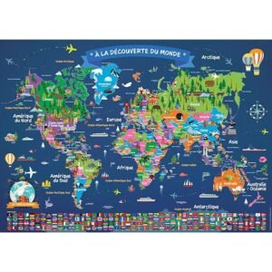 Murale - Carte du monde pour enfants