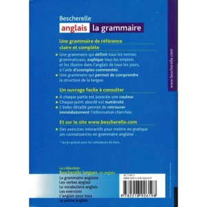 Bescherelle Anglais grammaire - verso
