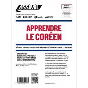 Apprendre le coréen - Collection Objectif Langues - Verso